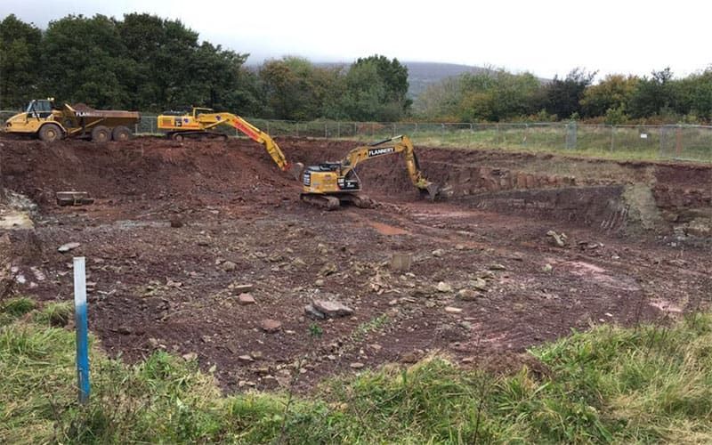 Commercial soil screening program at Brownfield site in Glasgow. 